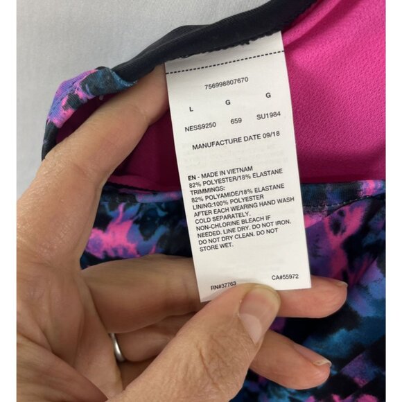 Nike NWT Multicoloured Splashy Tankini Top Women's Size L - Picture 3 of 9